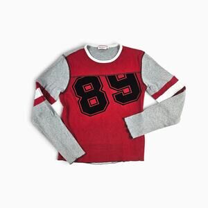 MAX&Co. Retro Varsity 89 Graphic Long Sleeve Top - Medium